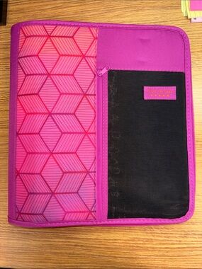 Five Star Pink & Black Geometric Organizer Binder